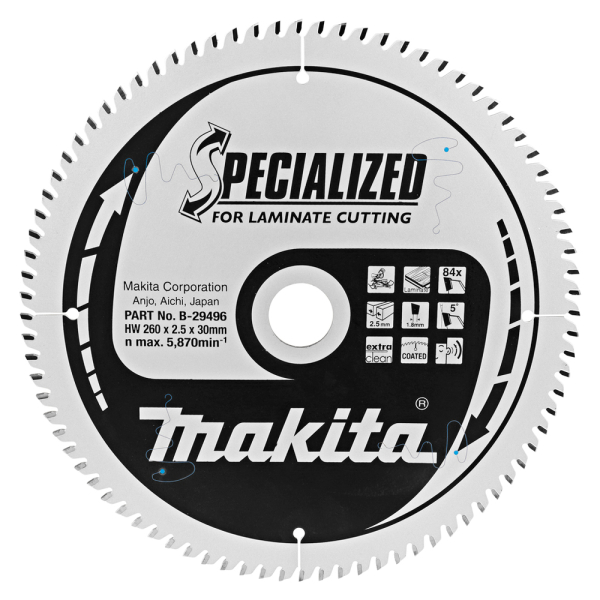 Пиляльний диск Makita TCT для ламінату 260x30 мм, 84Т