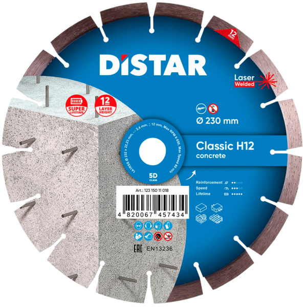 Круг алмазний Distar 1A1RSS 230x2.4x22.23 мм Classic H12