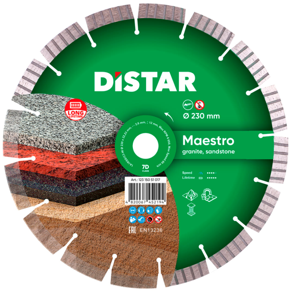 Алмазный круг Distar 1A1RSS/C3-W 230x22.23 мм Maestro