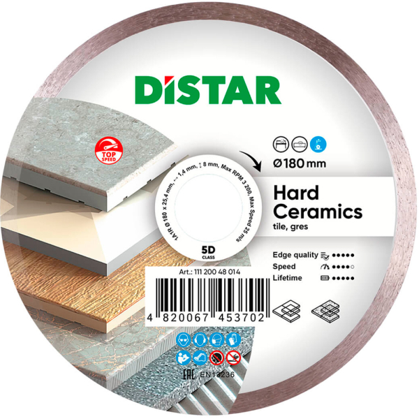 Круг алмазный Distar 1A1R 180x25,4 мм Hard ceramics