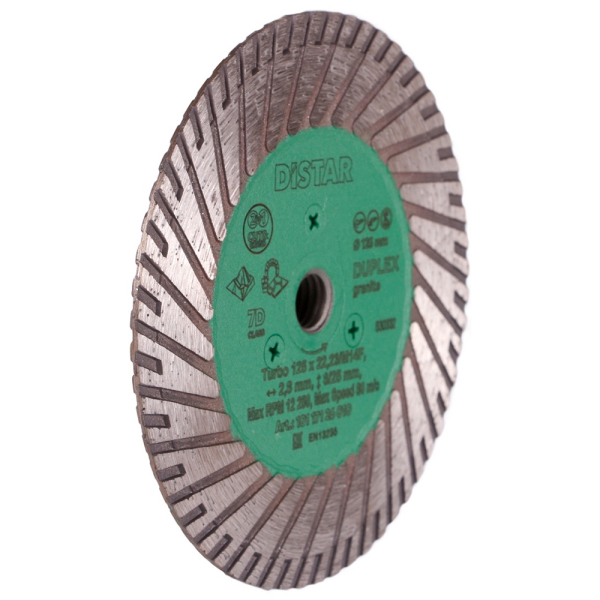 Круг алмазний Distar Turbo 125x22.23 мм Duplex