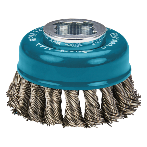 Чашечная щетка из витой проволоки Makita X-Lock, 80 мм