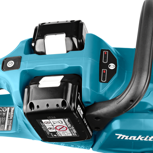 Аккумуляторная цепная пила Makita DUC353PT2, 2×18 V 5.0 Ah, з/у DC18RD