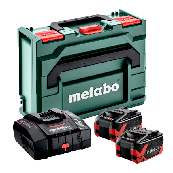 Базовый комплект Metabo LiHDX 18V 2x8.0 Ah, ASC 290, кейс MetaBox 145