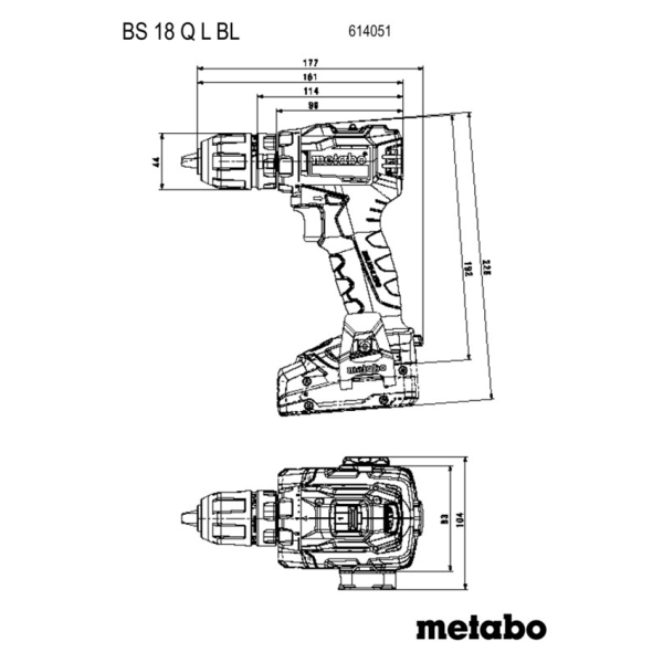 Аккумуляторный шуруповерт Metabo BS 18 L Set, 2x2.0 Ah, з/у SC 30, кейс + принадлежности