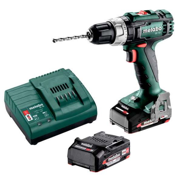 Аккумуляторный ударный шуруповерт Metabo SB 18 L, 2x2 Ah, з/у SC 30, в Tool bag