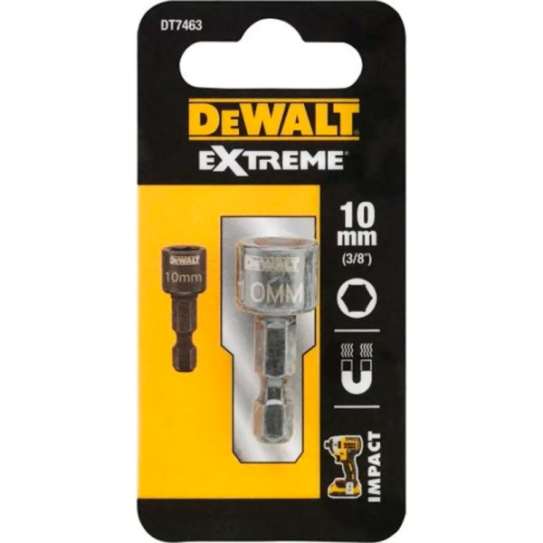 Торцева магнітна головка Impact DeWalt, 10 мм