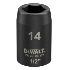 Торцева ударна коротка головка IMPACT DeWalt, 14 мм
