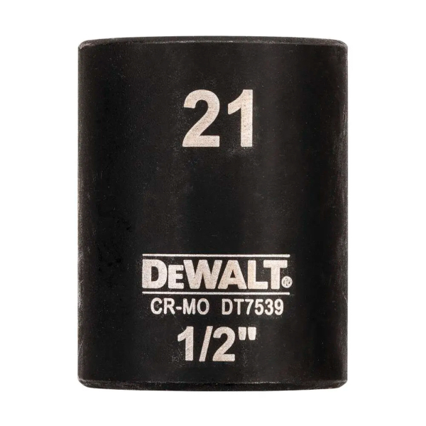 Торцевая ударная короткая головка IMPACT DeWalt, 21 мм