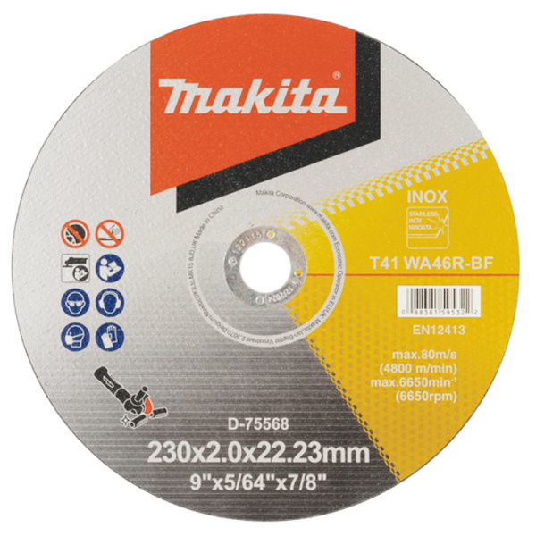 Відрізний диск для нержавіючої сталі Makita, 230х2х22,23мм 46R