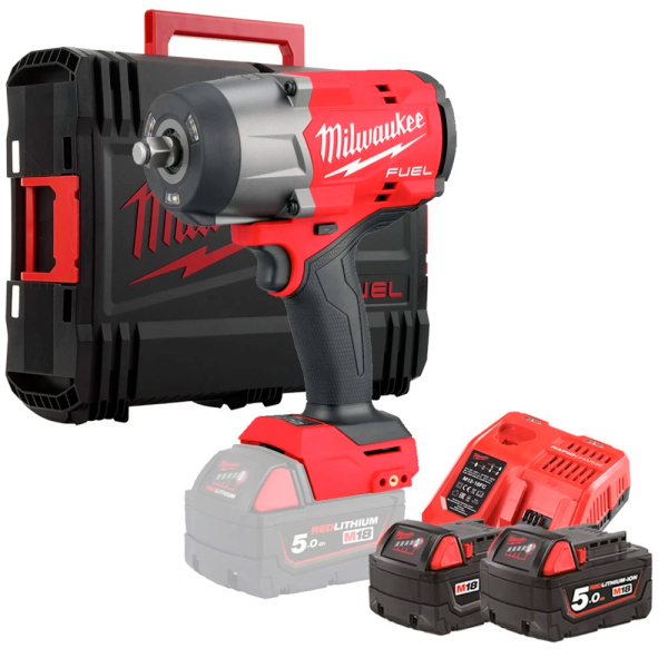 Акумуляторний гайковерт MILWAUKEE M18 FHIW2F12-502X, 2x5.0 Ah, з/п, в кейсі