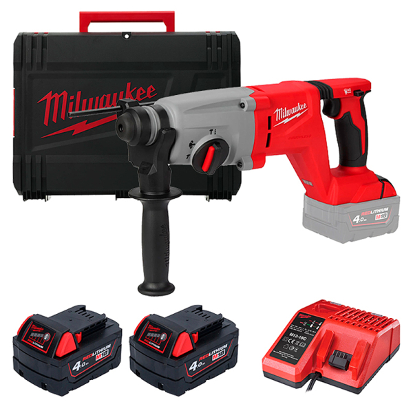 Акумуляторний перфоратор Milwaukee SDS PLUS M18 BLHACD26-402X, 2x4.0Ah, з/п, HD кейс