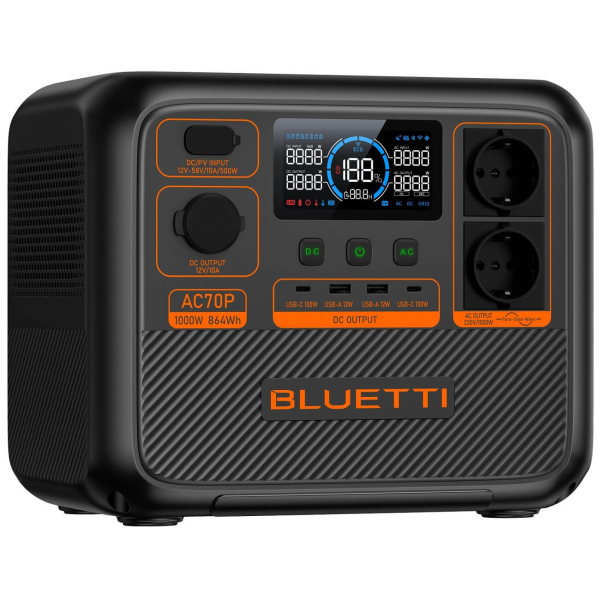 Зарядна станція Bluetti AC70P, 864 Вт/год, 1000 Вт