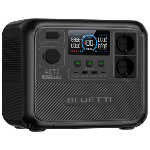 Зарядна станція Bluetti AC70, 768 Вт/год, 1000 Вт
