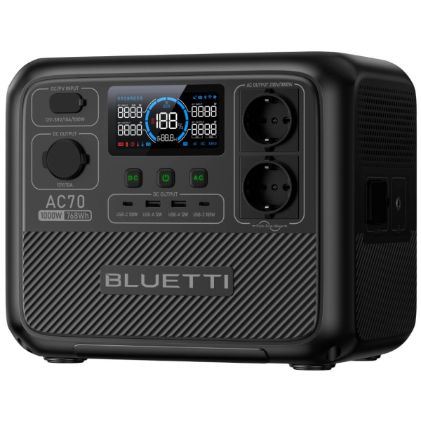Зарядная станция Bluetti AC70, 768 Вт/час, 1000 Вт