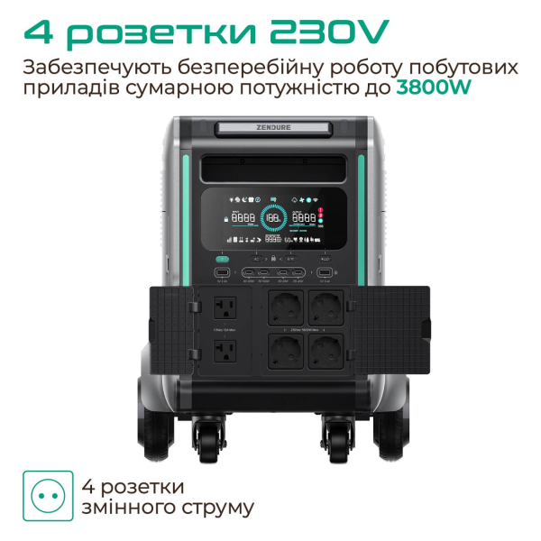 Зарядная станция Zendure SuperBase V6400, 6438 Вт/час, 3800 Вт