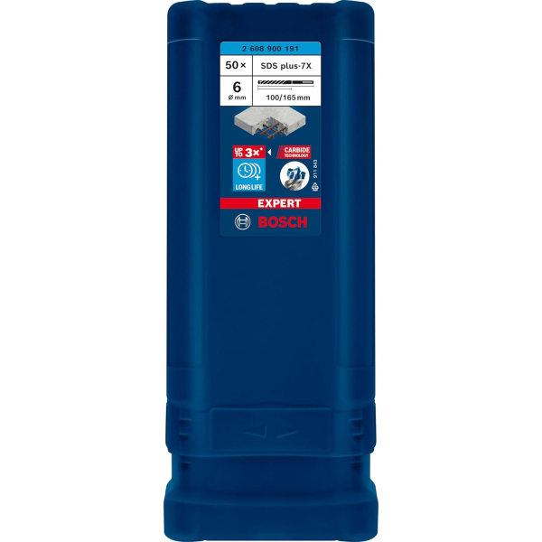 Ударный бур Bosch Expert SDS-Plus-7X 6x100x165 мм, 50 шт