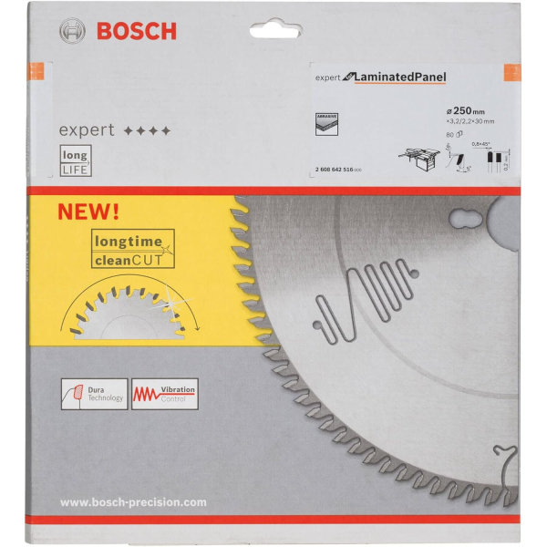 Пильный диск Bosch Expert for Laminated Panel, 250x30 мм/80
