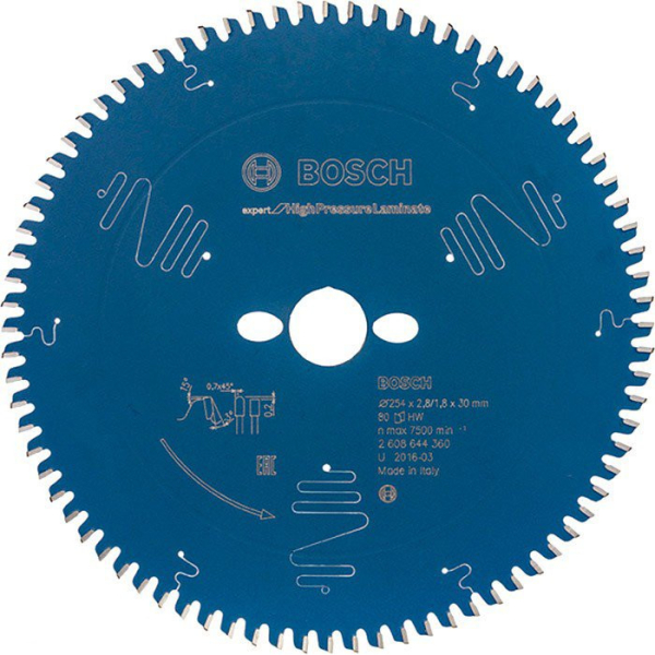 Пильный диск Bosch Expert for High Pressure Laminate 254x30x2,8/1,8x80 T