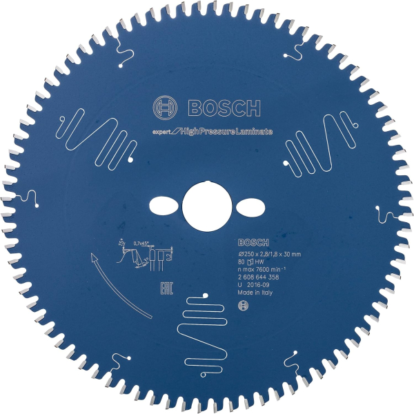 Пильный диск Bosch Expert for High Pressure Laminate 250x30x2,8/1,8x80 T