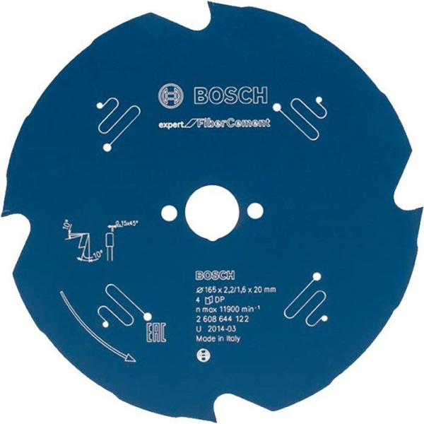 Пильный диск Bosch Expert for Fiber Cement 165х2,2х20, 4 TCG