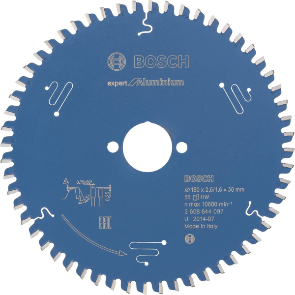 Пильный диск Bosch Expert for Aluminium 180х2,6х30, 56 HTLCG