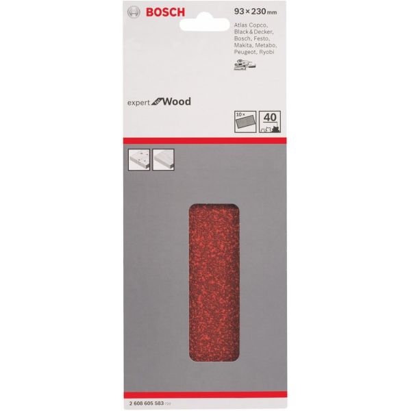 Шліфлист Bosch Expert for Wood and Paint C430, 93x230 мм, K40, 10 шт