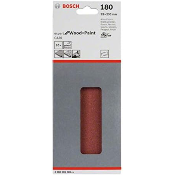 Шлифлист Bosch Expert for Wood and Paint 93x230 мм, K180, 10 шт