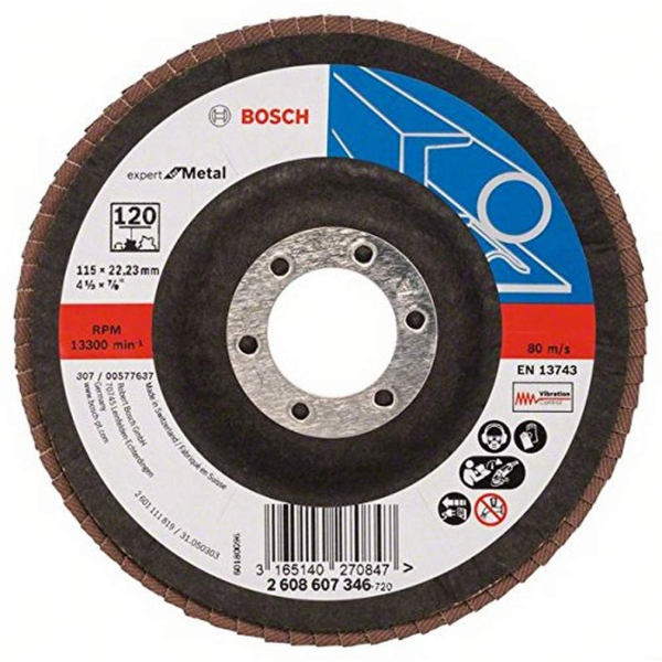 Лепестковый шлифкруг Bosch X551 Expert for Metal 115×22.23 мм К120