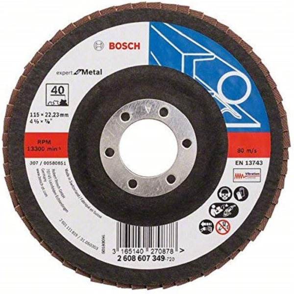 Пелюстковий шліфкруг Bosch X551 Expert for Metal 115×22.23 мм К40