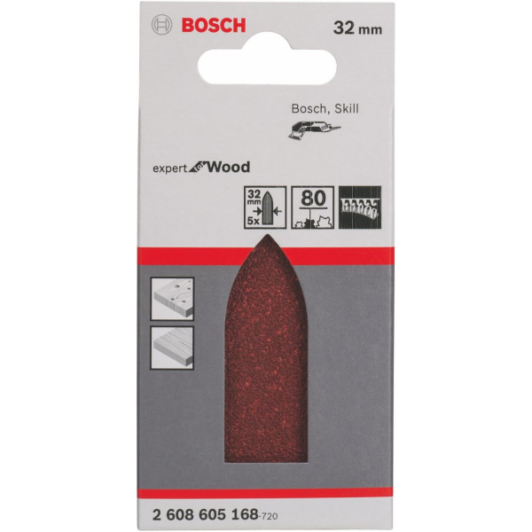 Шліфлист Bosch Expert for Wood and Paint C430, 32x88 мм, K80, 5 шт