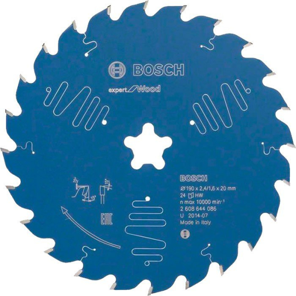 Пильный диск Bosch Expert for Wood 190х2.4 звезда, 24 ATB