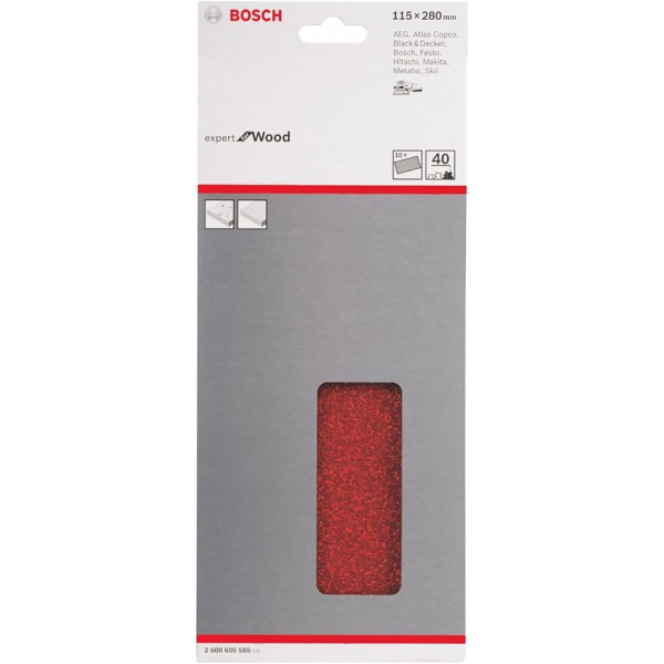 Шліфлист Bosch Expert for Wood C430, 115x280 мм, K40, 10 шт