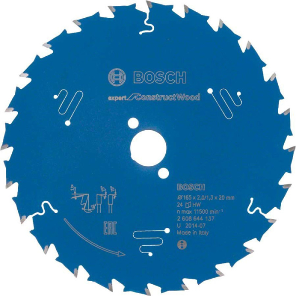 Пильный диск Bosch Expert for Construct Wood 165×2×20, 24 ATB + пирамида
