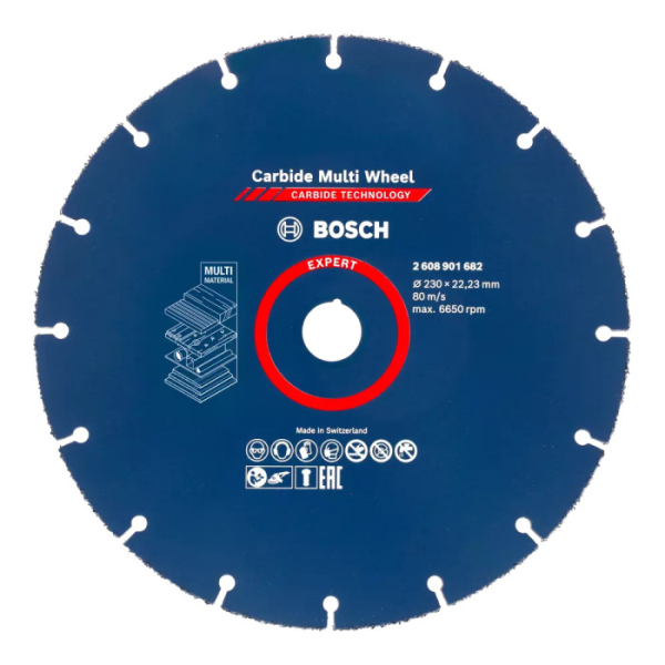 Круг отрезной Bosch EXPERT Carbide Multi Wheel 230х22,23 мм