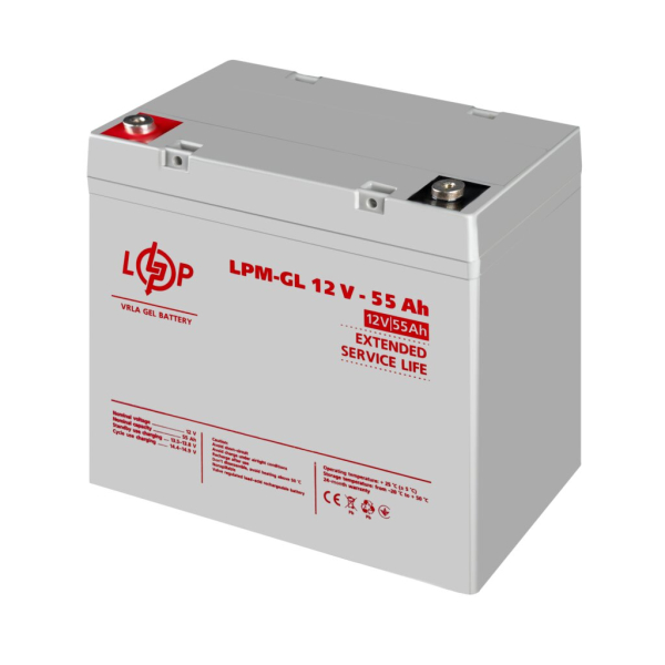 Аккумулятор гелевый LogicPower LPM-GL 12V - 55 Ah