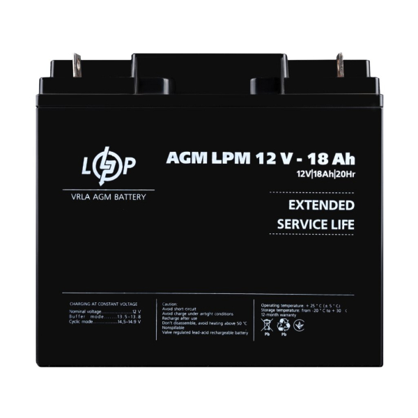 Аккумулятор LogicPower AGM LPM 12V - 18 Ah