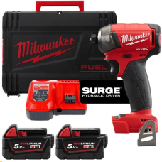 Аккумуляторный винтоверт Milwaukee M18 FQID-502X, 2xM18 B5 18V 5Ah, з/у M12-18 FC, в кейсе