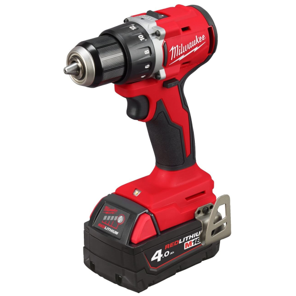 Аккумуляторный шуруповерт Milwaukee M18 BLDDRC-402C, 2xM18 B4 4.0 Ah, з/у M12-18С, в кейсе