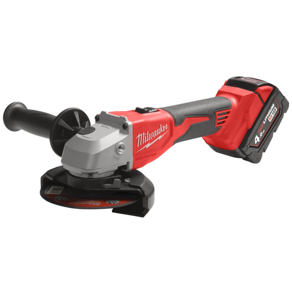 Аккумуляторная угловая шлифмашина Milwaukee M18 BLSAG125X-402X, 2xM18 B4 4.0Ah, з/у M12-18C, в кейсе