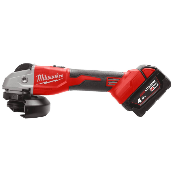 Акумуляторна кутова шліфмашина Milwaukee M18 BLSAG125X-402X, 2xM18 B4 4.0Ah, з/п M12-18C, в кейсі