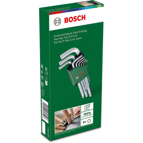 Набір шестигранних ключів Bosch, 9 шт