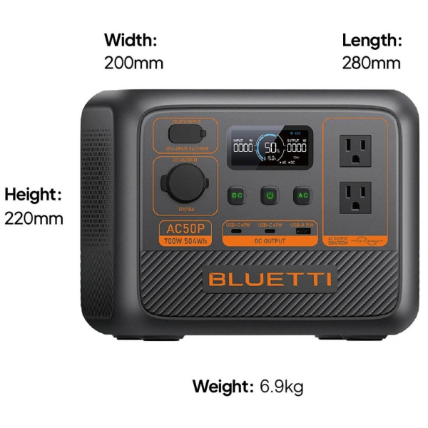 Зарядна станція Bluetti AC50P, 504 Вт/год, 700 Вт