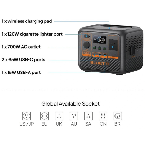 Зарядна станція Bluetti AC50P, 504 Вт/год, 700 Вт