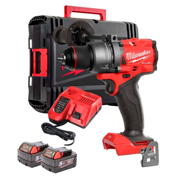 Акумуляторний ударний дриль-шуруповерт Milwaukee M18 FUEL FPD3-502X, 2x5.0 Ah, з/п, HD кейс