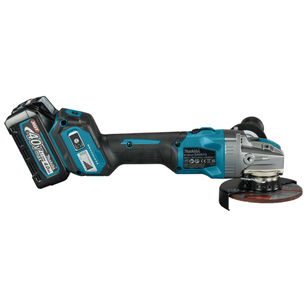 Акумуляторна кутова шліфмашина Makita X-LOCK XGT 40 V MAX GA041GM201, 2x4.0 Ah, з/п, в кейсі MakPac 4