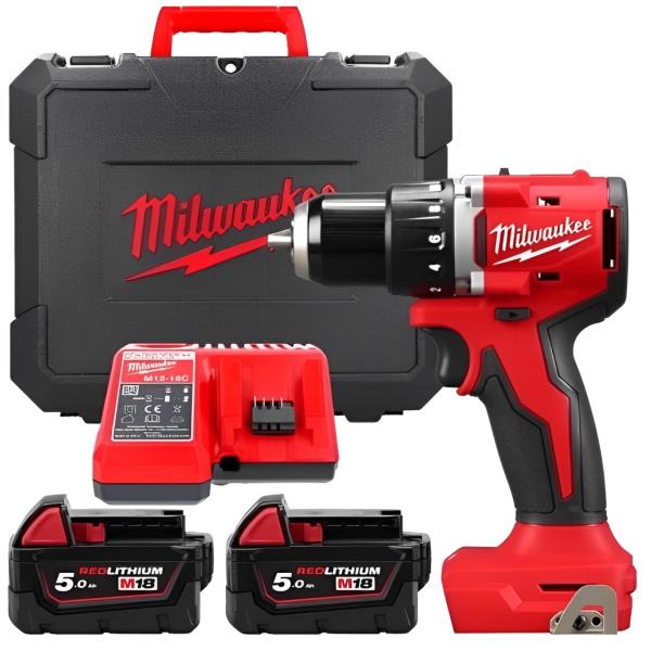 Аккумуляторный шуруповерт Milwaukee M18 BLDDRC-502C, 2xМ18 В5, з/у М12-18 С, в HD кейсе