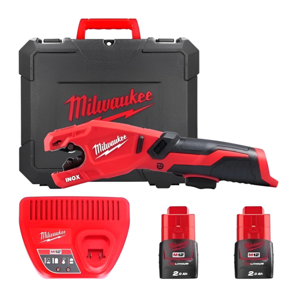 Аккумуляторный труборез Milwaukee M12 PCSS-202C, 2x2.0Ah, з/у, кейс