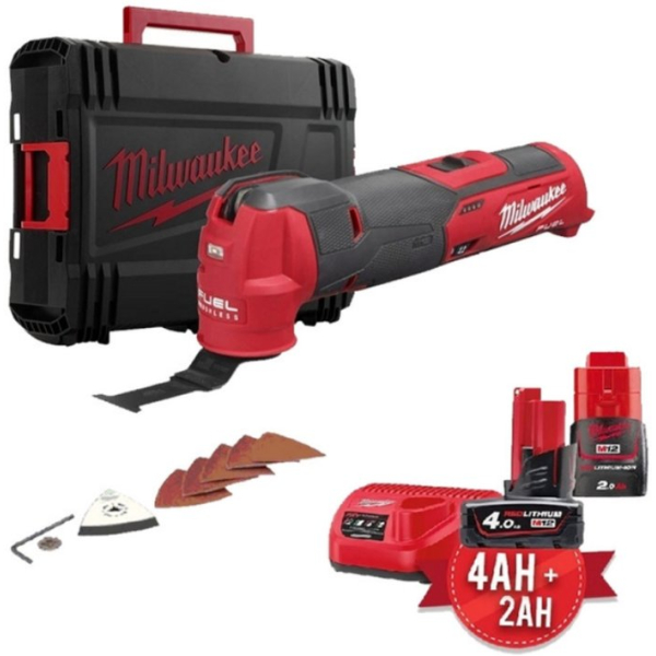 Аккумуляторный многофункциональный инструмент Milwaukee M12 FMT-422X, 1x2.0Ah, 1x4.0Ah, з/у, кейс
