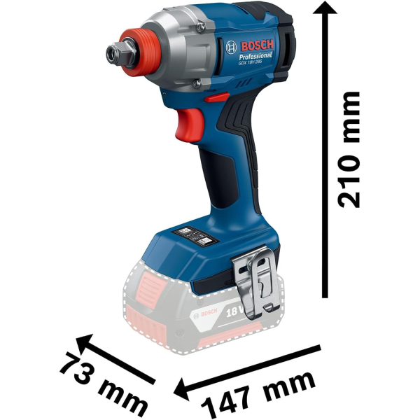 Акумуляторний гайковерт Bosch GDX 18V-285 Professional, каркас в L-BOXX